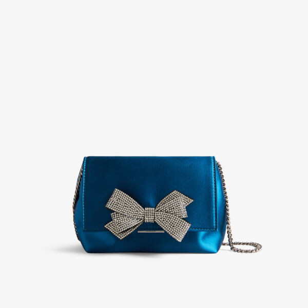 

Атласная сумка на плечо Crystiy с бантом Ted Baker, синий