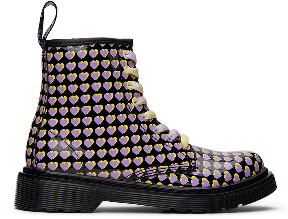 

Ботинки Baby Black 1460 с принтом сердца Dr. Martens