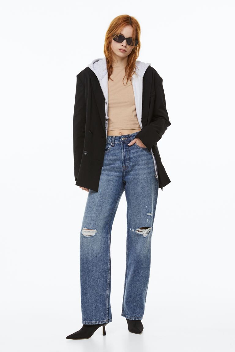 

Прямые брюки 90-х H&M, синий деним