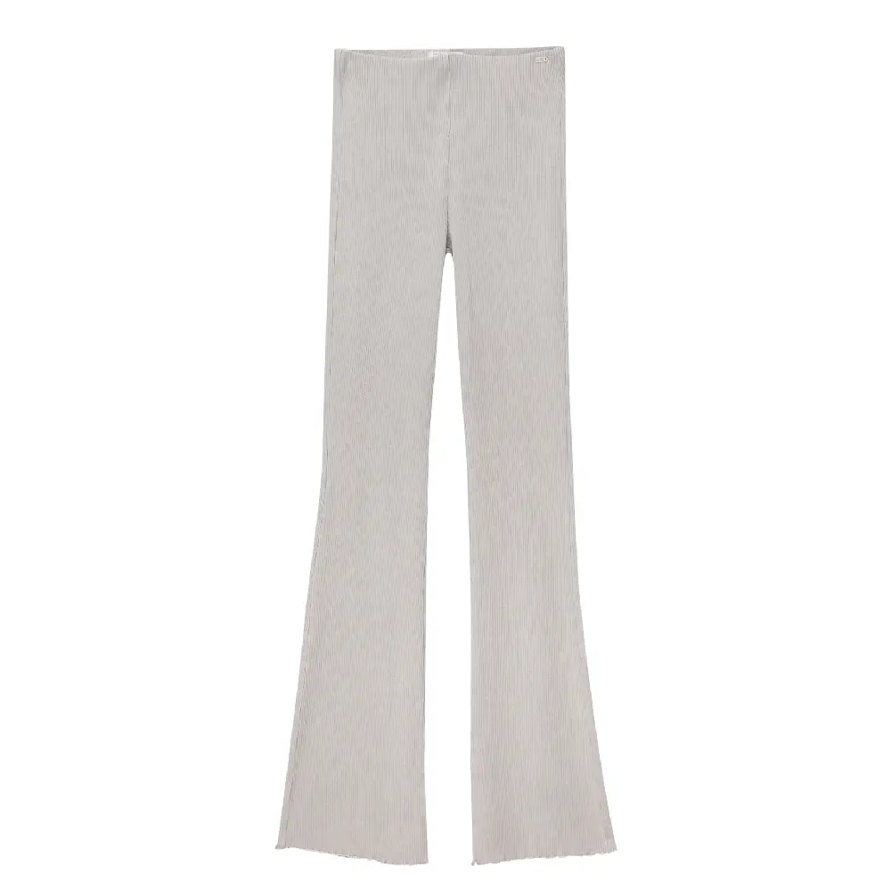 

Брюки Pull&Bear Ribbed Flared, серый