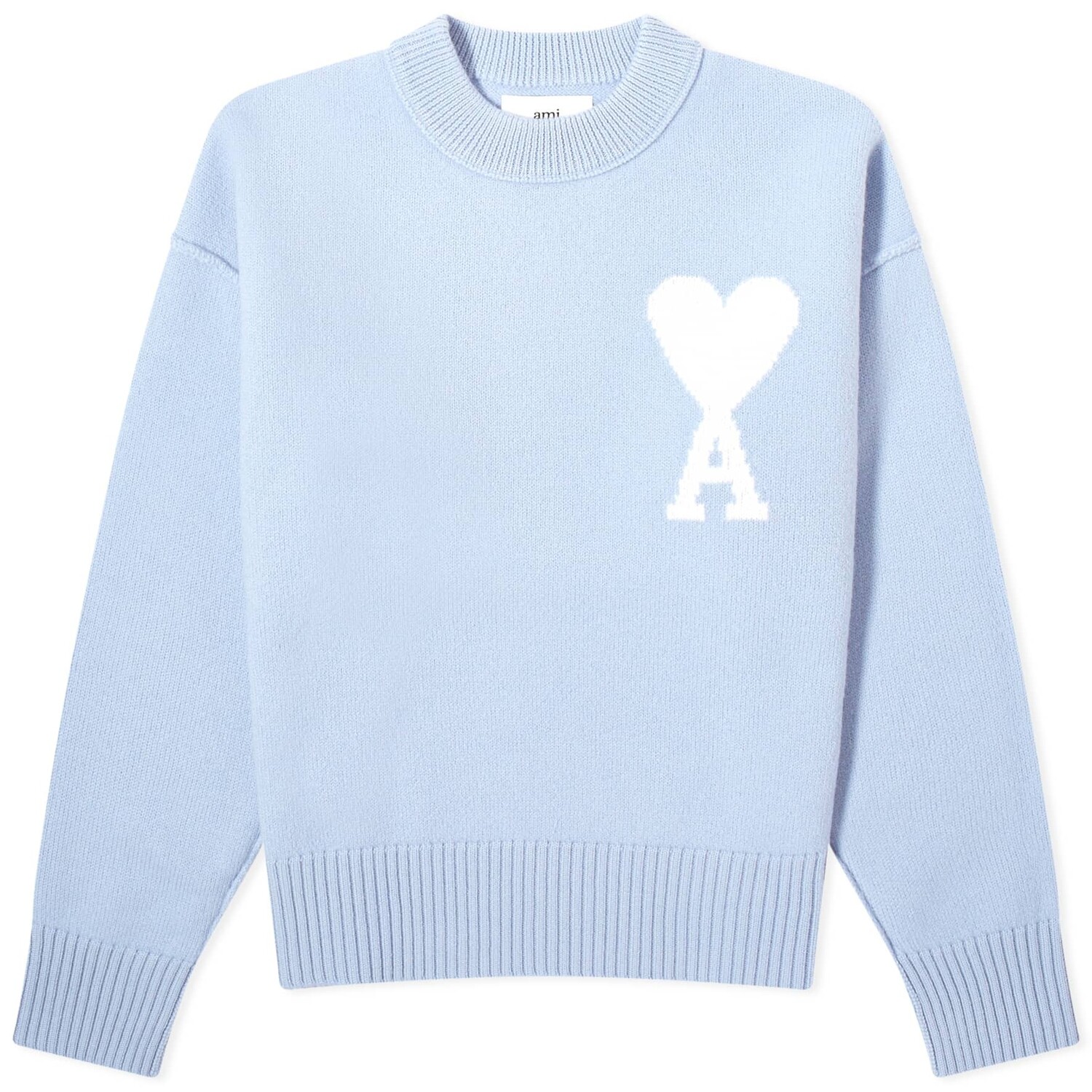 

Джемпер AMI Paris Off White Big ADC Crew, голубой/серовато-белый