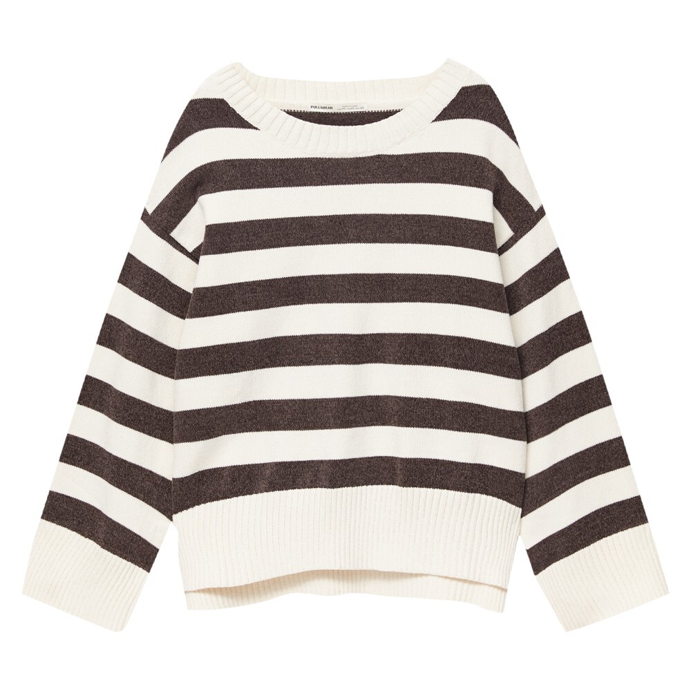

Свитер Pull&Bear Chenille Knit, кремовый/коричневый