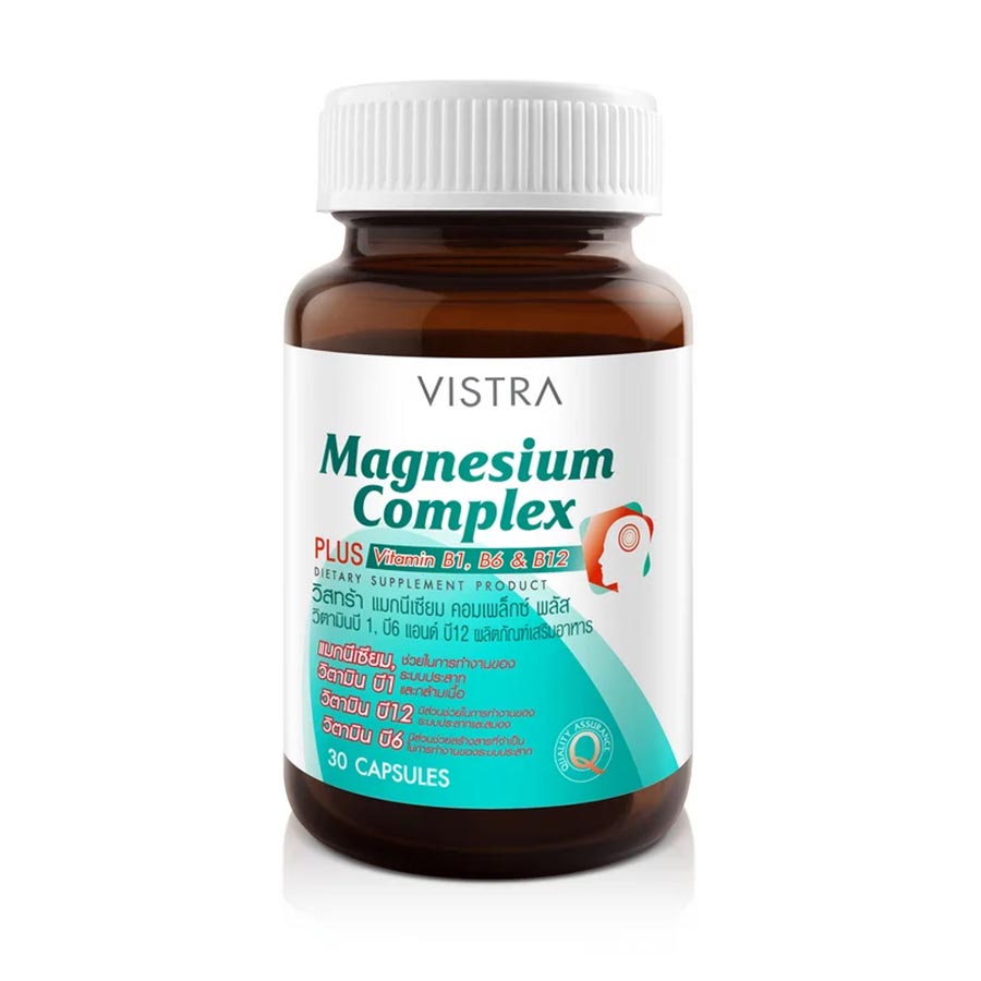 Пищевая добавка Vistra Magnesium Complex Plus Vitamin B1, B6 & B12, 30 таблеток препарат с витамином b1 b6 и b12 pharmovit b 50 methyl b complex max 120 шт