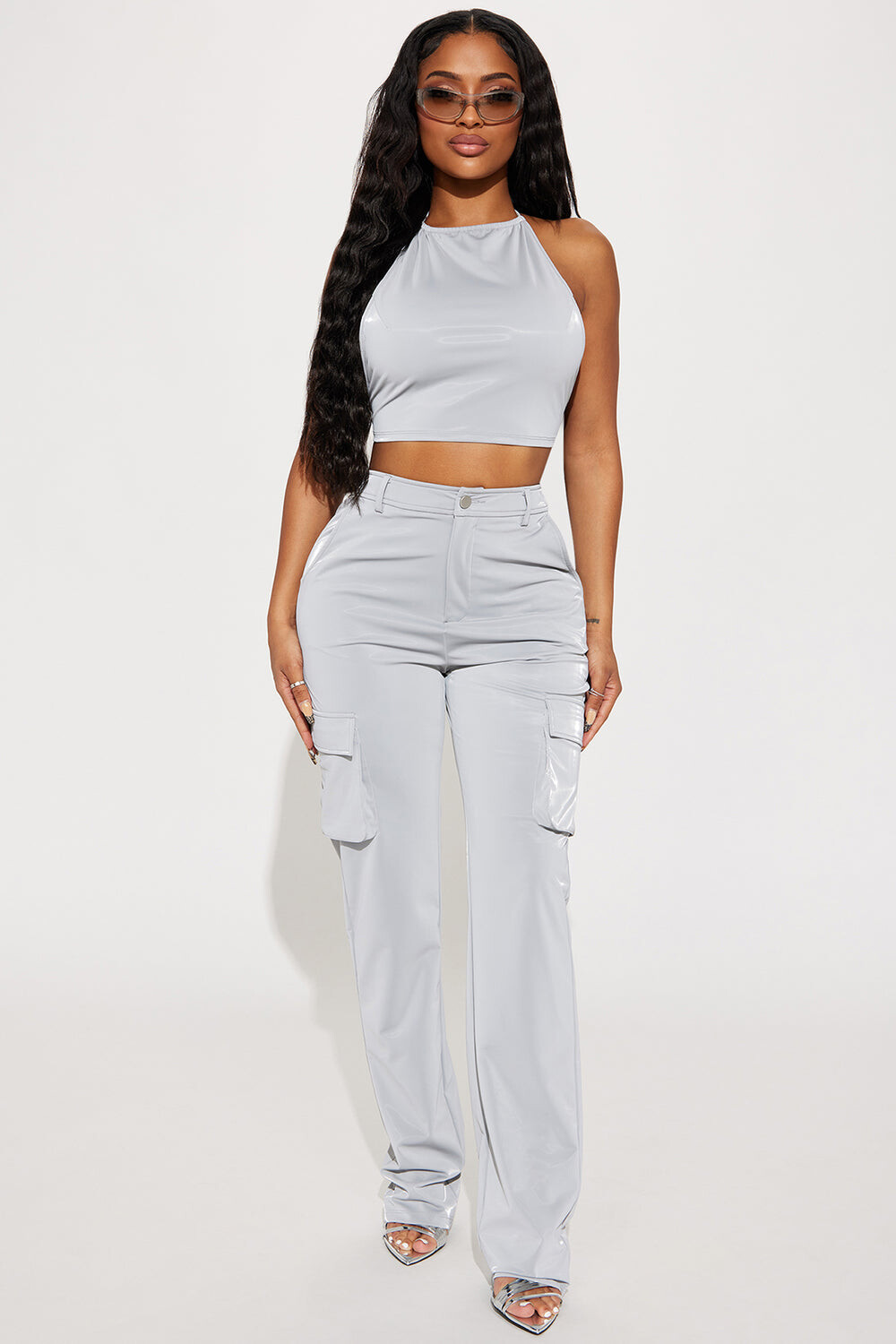 

Брюки Fashion Nova TP40037C, серебряный, Серый