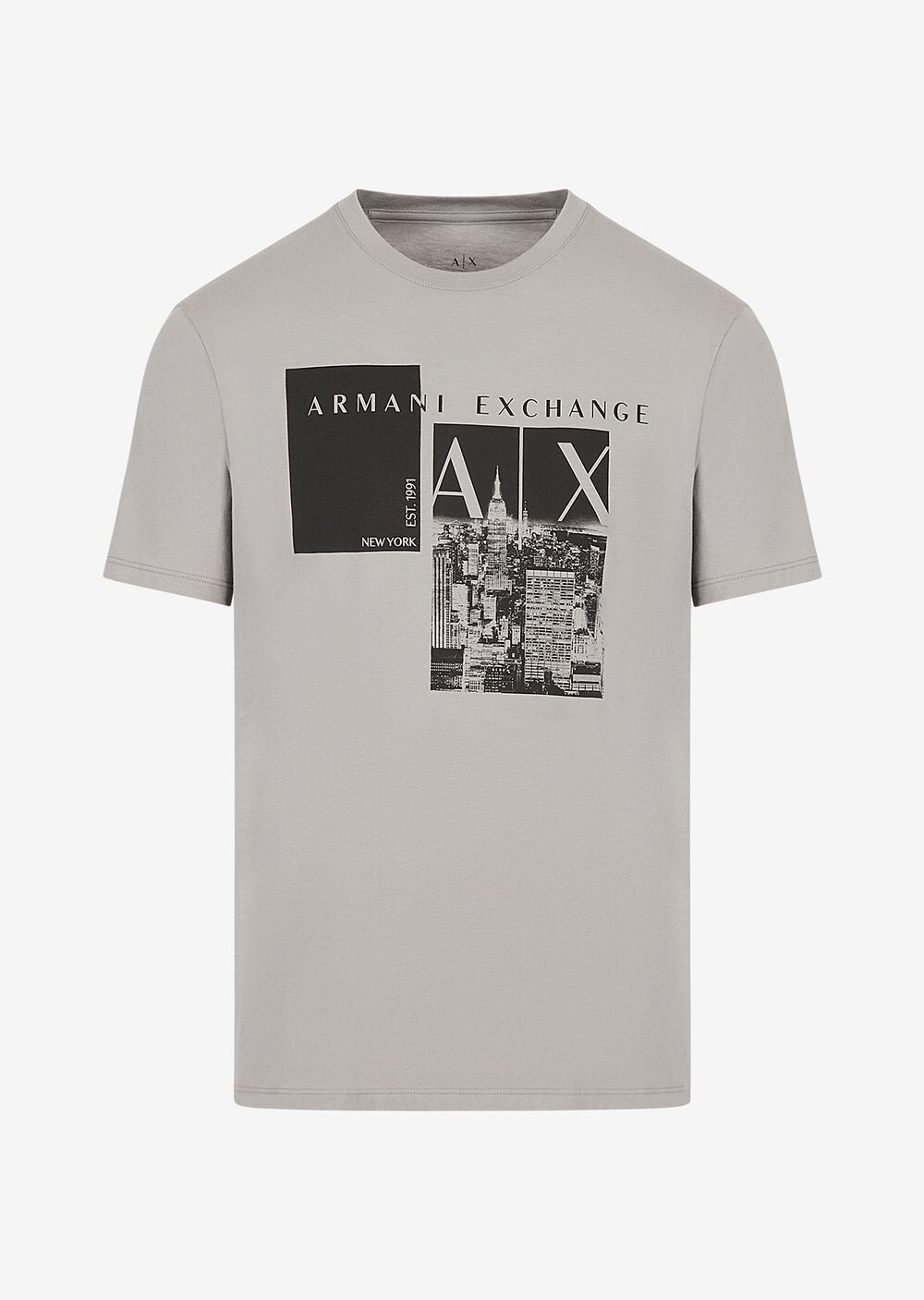 

Футболка стандартного кроя из органического хлопка Armani Exchange, серый