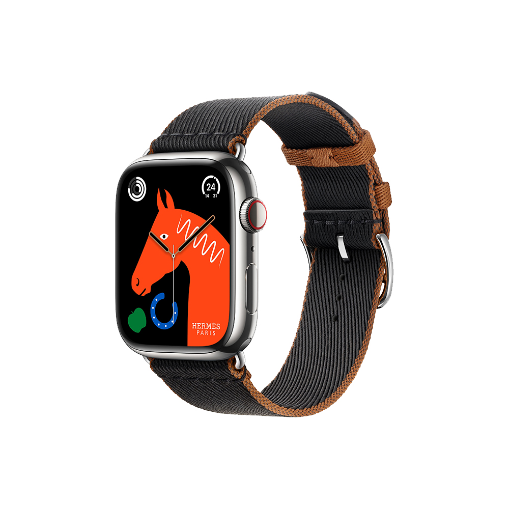 Умные часы Apple Watch Series 9 Hermes (GPS + Cellular), 45мм, Silver  Case/Noir/Gold Twill Jump – купить с доставкой из-за рубежа через платформу  «CDEK.Shopping»