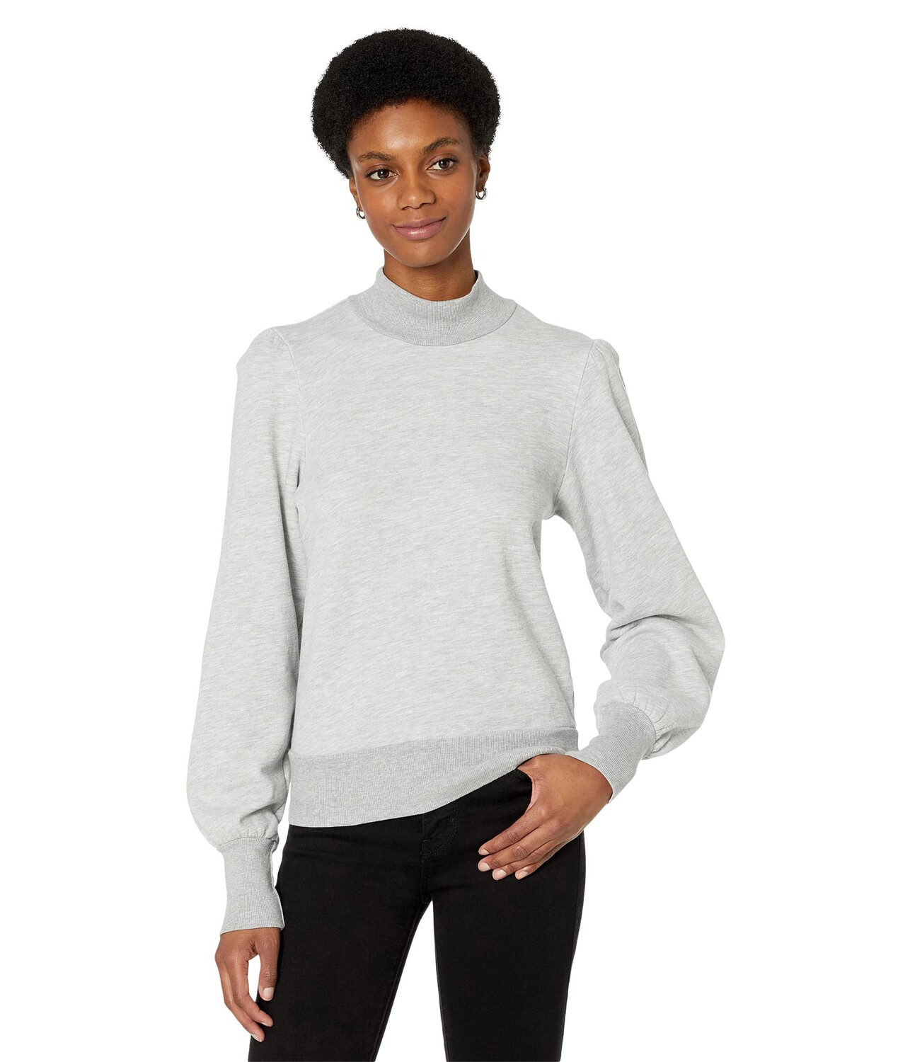 

Худи Michael Stars, Cozy Terry Paisley Puff Long Sleeve Mock Neck Sweatshirt