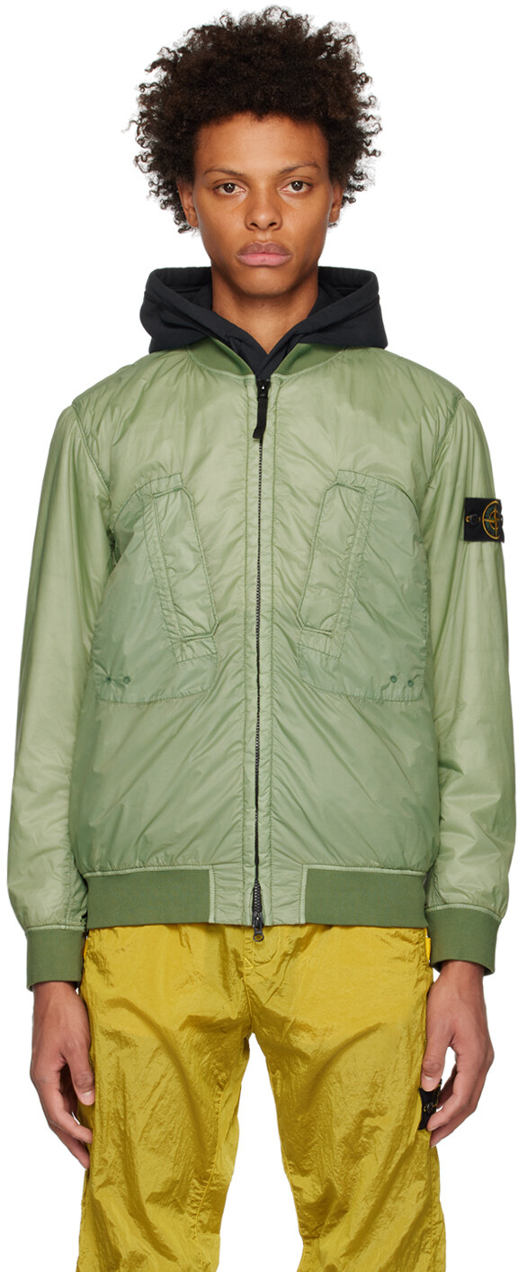 

Зеленая складная куртка-бомбер Stone Island, Зеленый