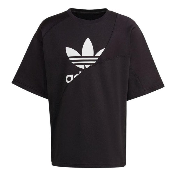 Футболка Adidas originals Round Neck Pullover Logo Printing Short Sleeve Japanese Version Black T-Shirt, Черный