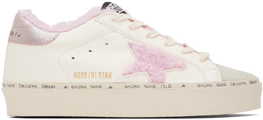 

Бело-розовые низкие кеды Hi Star Golden Goose