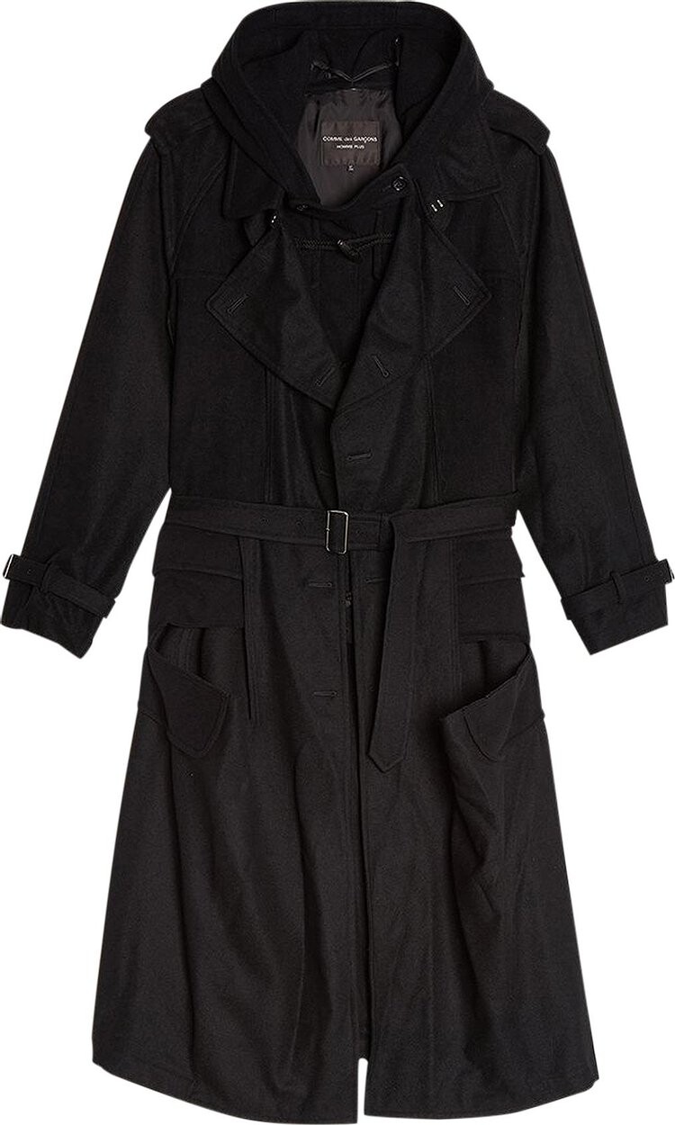 

Пальто Comme des Garçons Homme Plus Flannel Wool Mosser Coat 'Black', черный