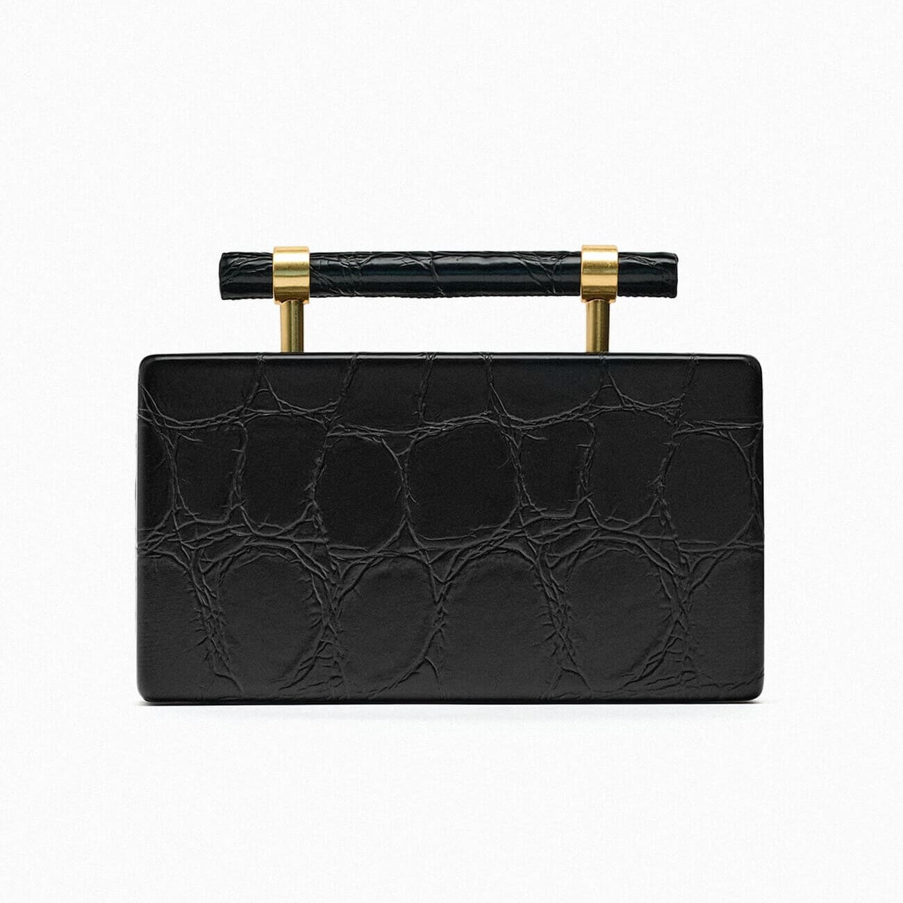 

Сумка Zara Mock Croc Minaudière, черный