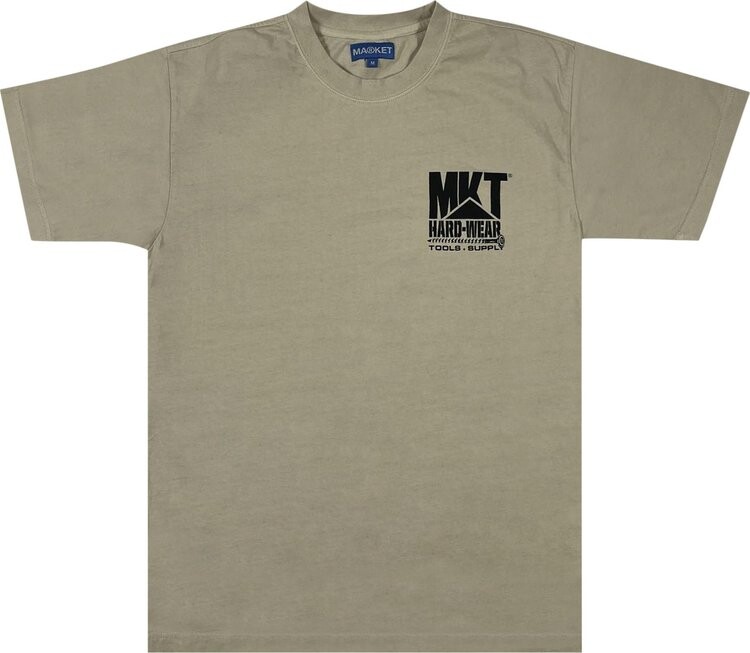

Футболка Market Market Hardware Pocket T-Shirt 'Sand', загар, Серый