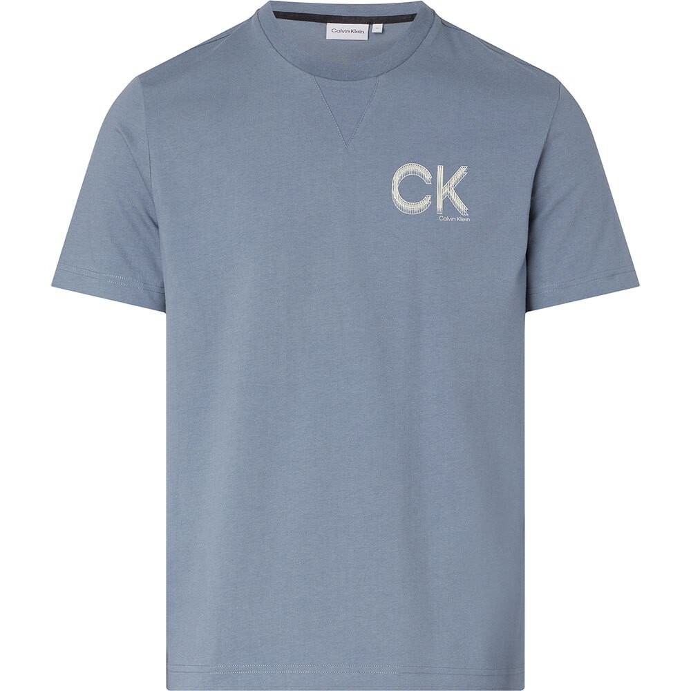 

Футболка с коротким рукавом Calvin Klein Striped Chest Logo, серый