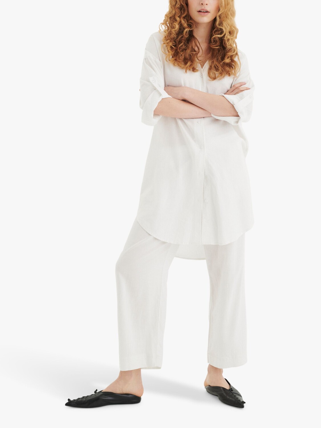 

InWear Driza Брюки-кюлоты из смесового льна, чистый белый цвет