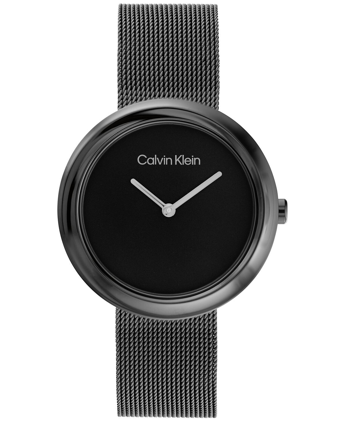 

Черные часы-браслет из нержавеющей стали с сеткой 34 мм Calvin Klein, черный