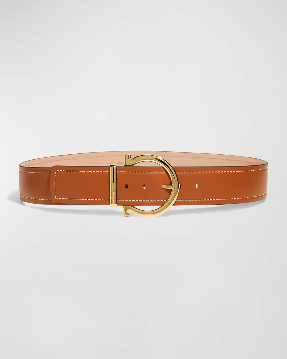 

Новый кожаный ремень Gancio Singolo Ferragamo, цвет Beige Tortora