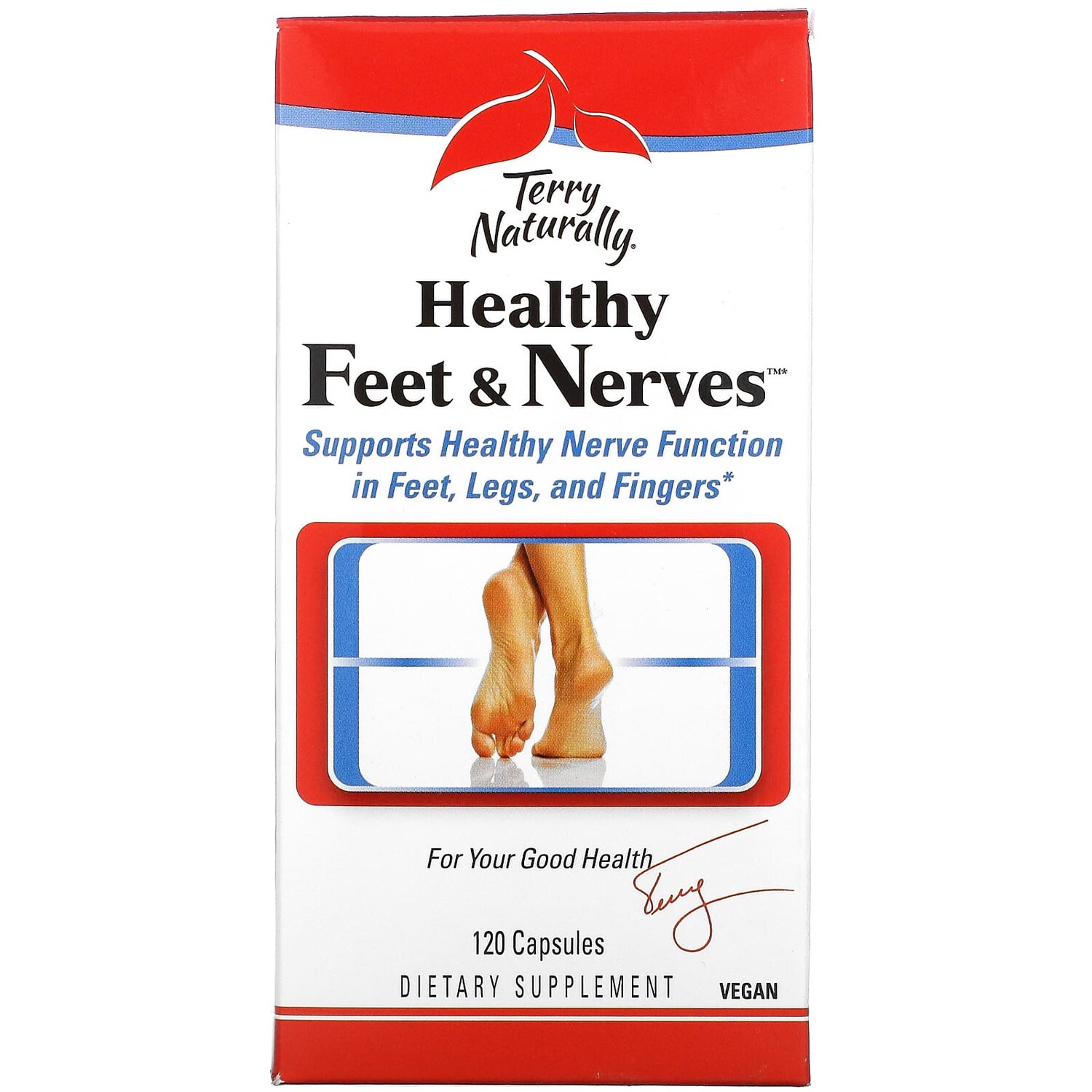 

Healthy Feet & Nerves, здоровые ноги и нервы, 120 капсул, Terry Naturally