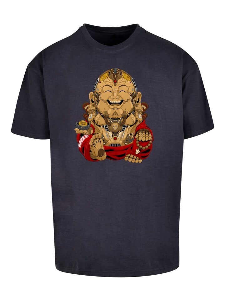 

Футболка F4NT4STIC Happy Cyber Buddha CYBERPUNK STYLES, темно-синий
