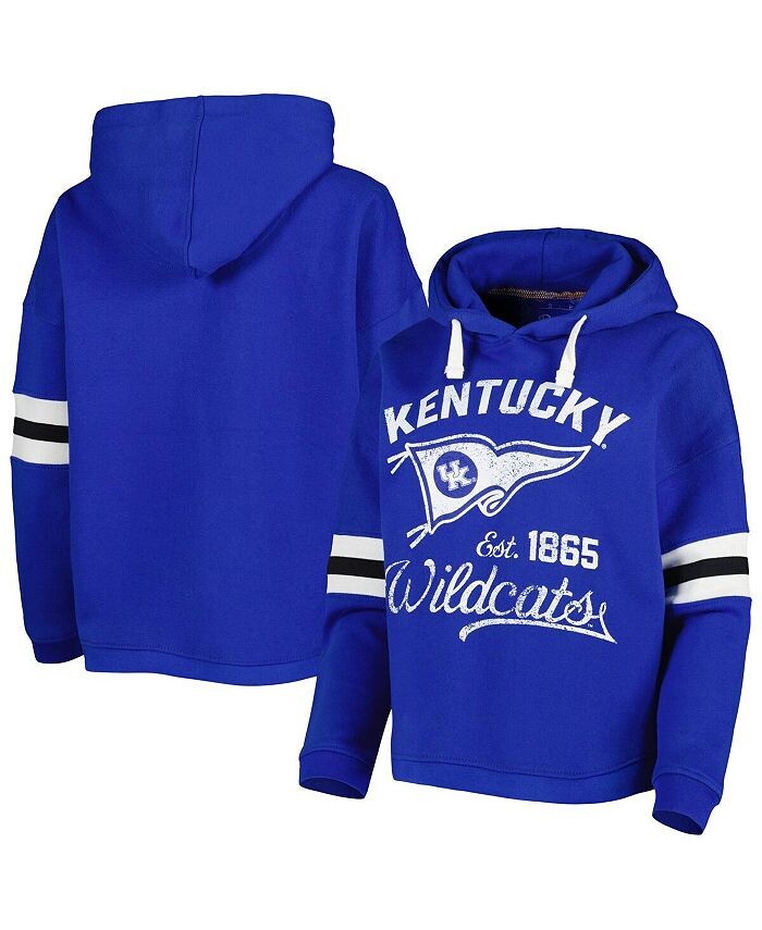 

Женский пуловер с капюшоном Royal Distressed Kentucky Wildcats Super Pennant Pressbox, синий