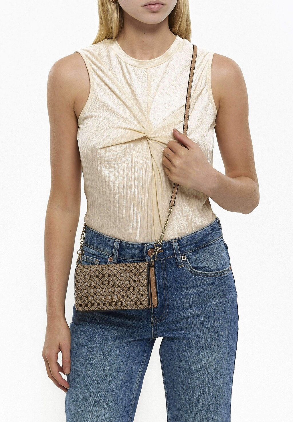 

Сумка через плечо River Island, коричневая