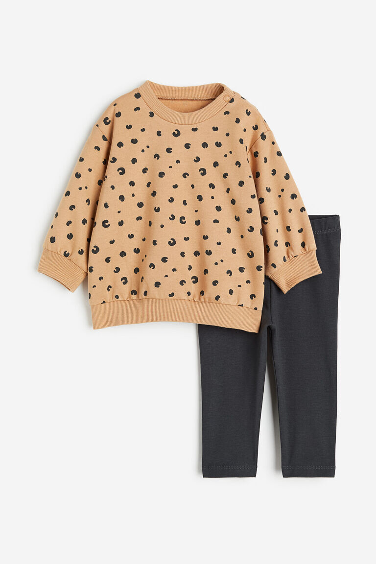 

Комплект из двух предметов: толстовка и леггинсы H&M, бежевый