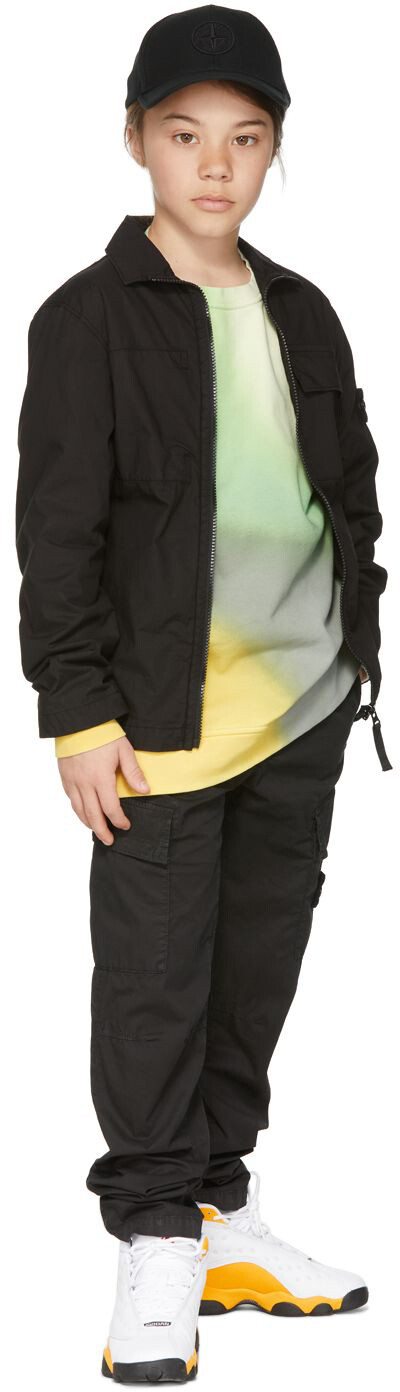 

Детская желтая толстовка с принтом тай-дай Stone Island Junior