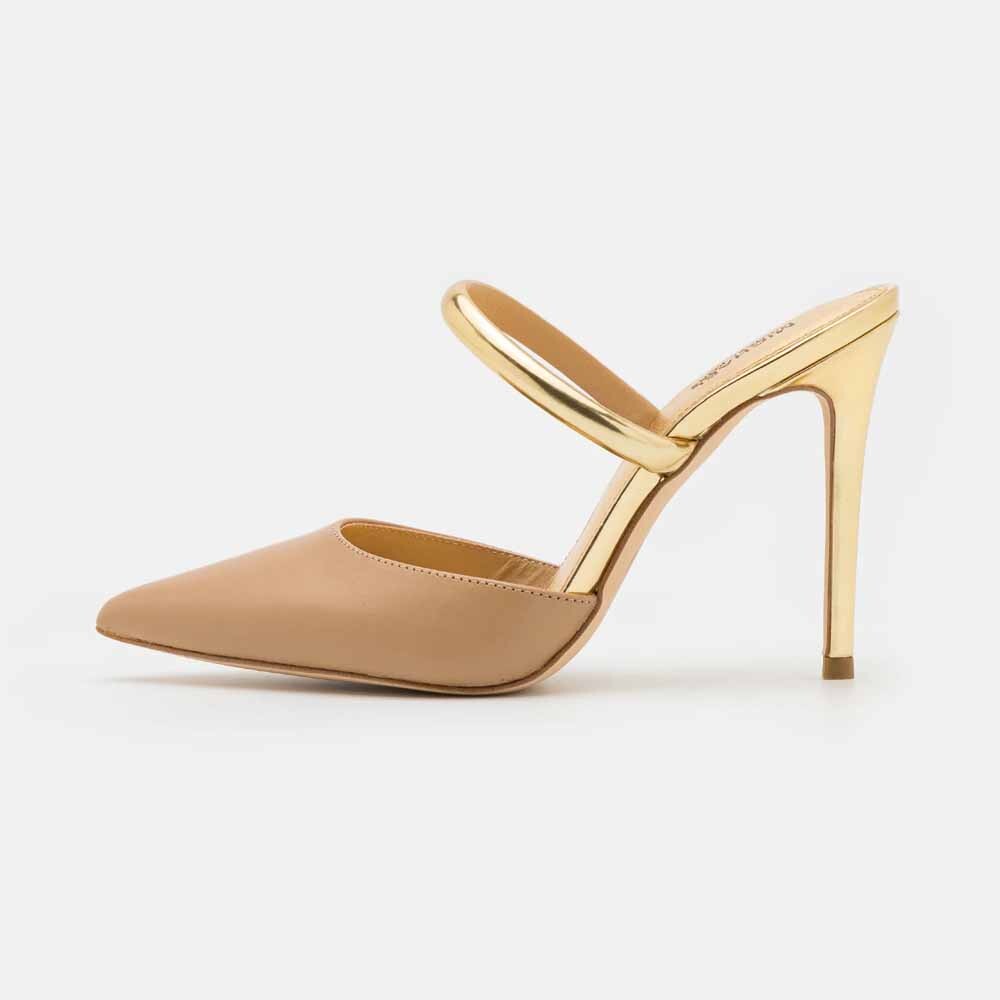 

Мюли Michael Kors Jessa Mule Heeled, бежевый/золотистый