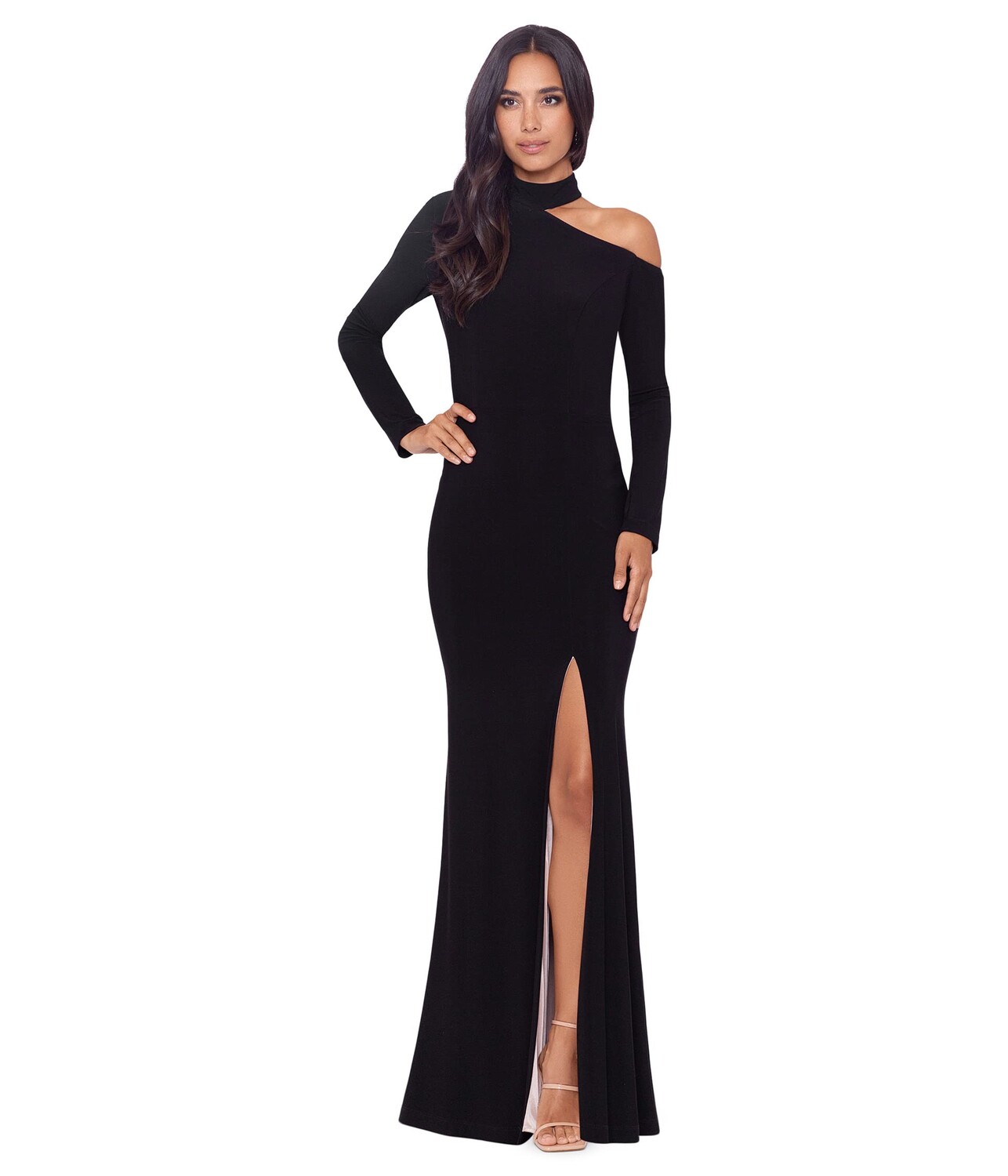 

Платье XSCAPE, Long Sleeve One Shoulder Cutout Dress