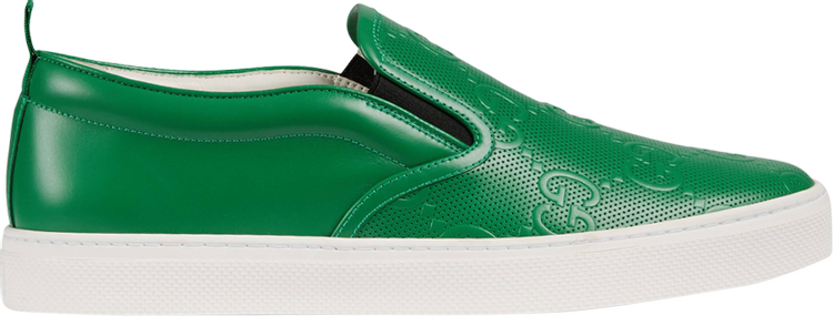 Кроссовки Gucci Slip-On GG Embossed - Green, зеленый - фото