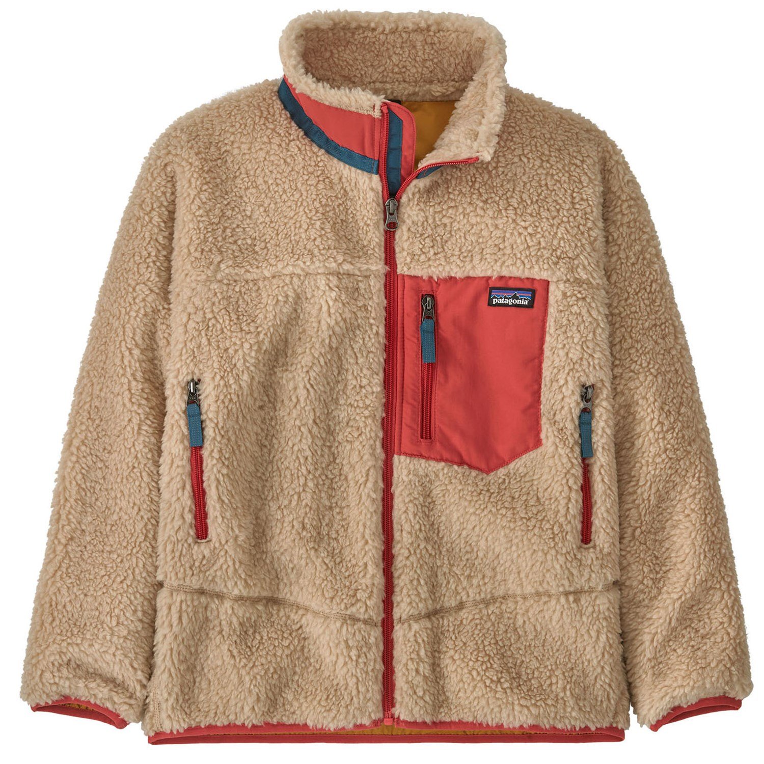 Куртка Patagonia детская, бежевый / красный куртка tramp размер xs красный бежевый