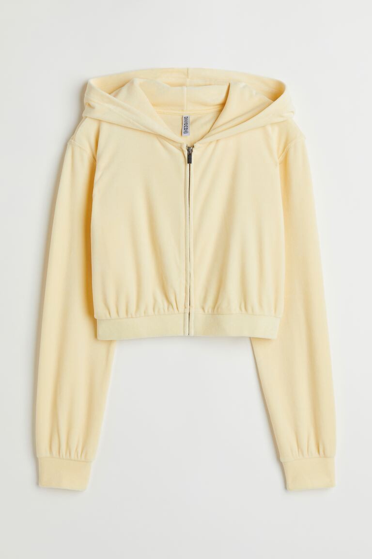 

Велюровая толстовка на молнии H&M, светло-желтого