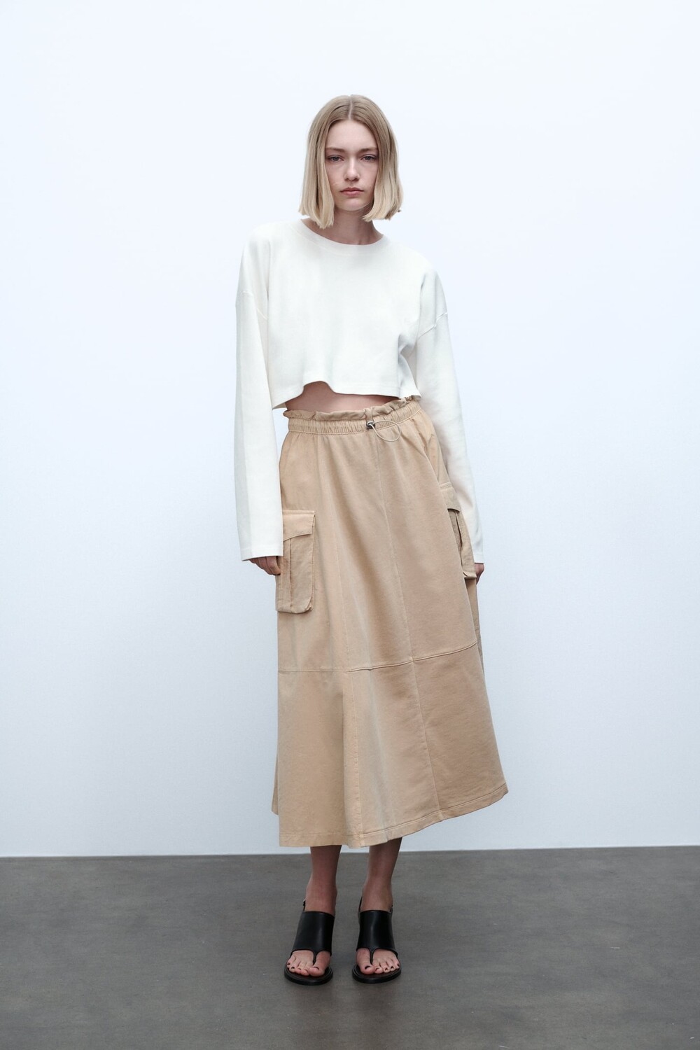 

Укороченный топ ZARA, белый