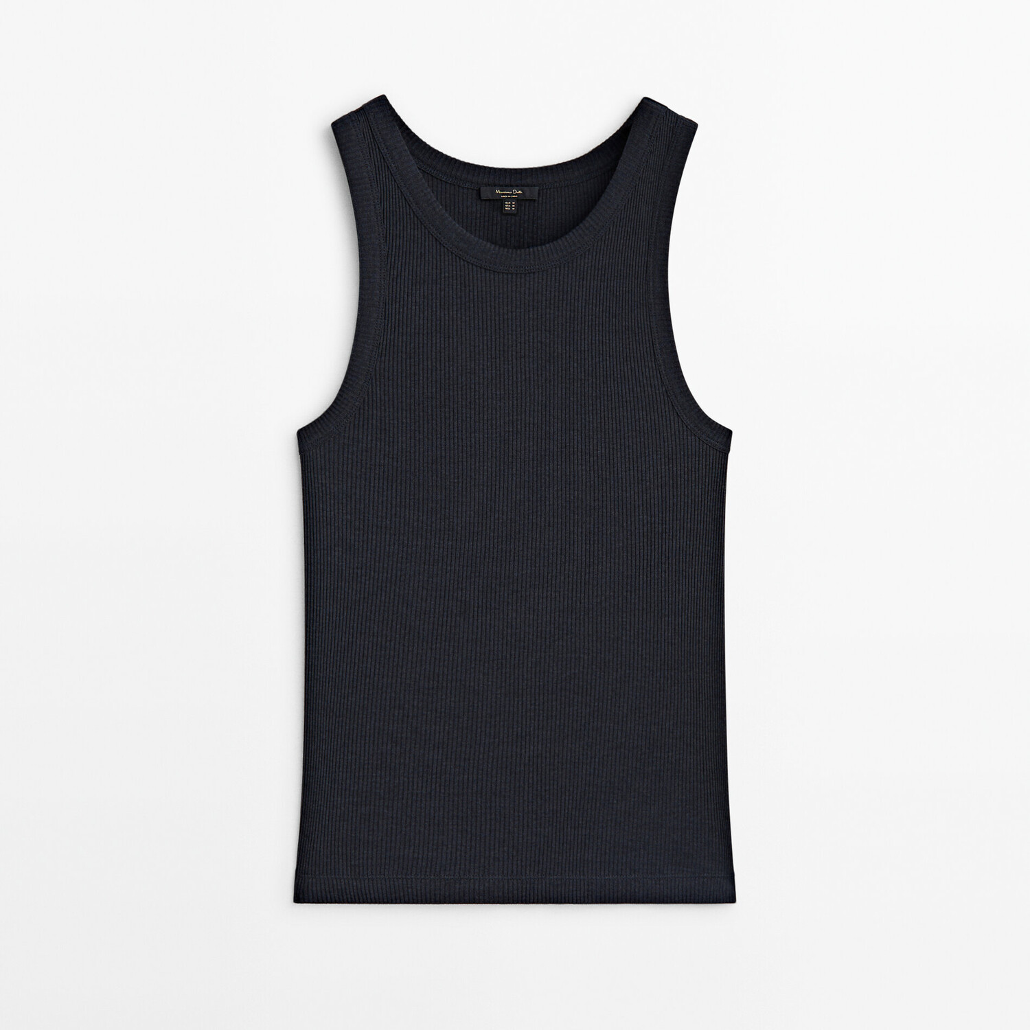 

Топ Massimo Dutti Fitted Ribbed Sleeveless, свинцовый