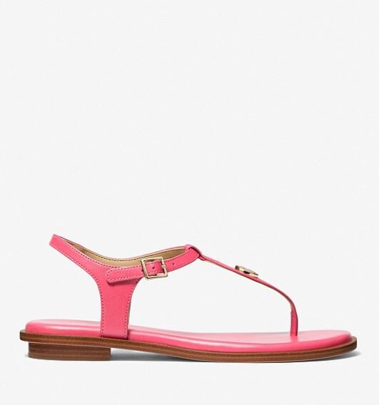

Кожаные сандалии с Т-образным ремешком Michael Kors Michael Mallory Leather T-Strap, розовый