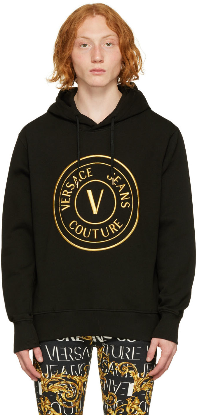 

Худи черного цвета с V-образной эмблемой Versace Jeans Couture, Черный