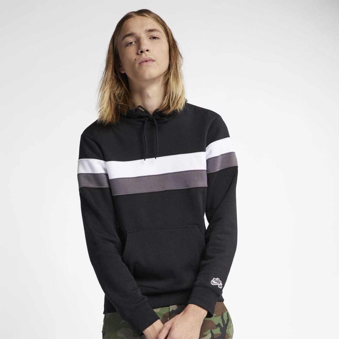 

Худи Nike SB Icon Striped Skateboard, черный/мультиколор