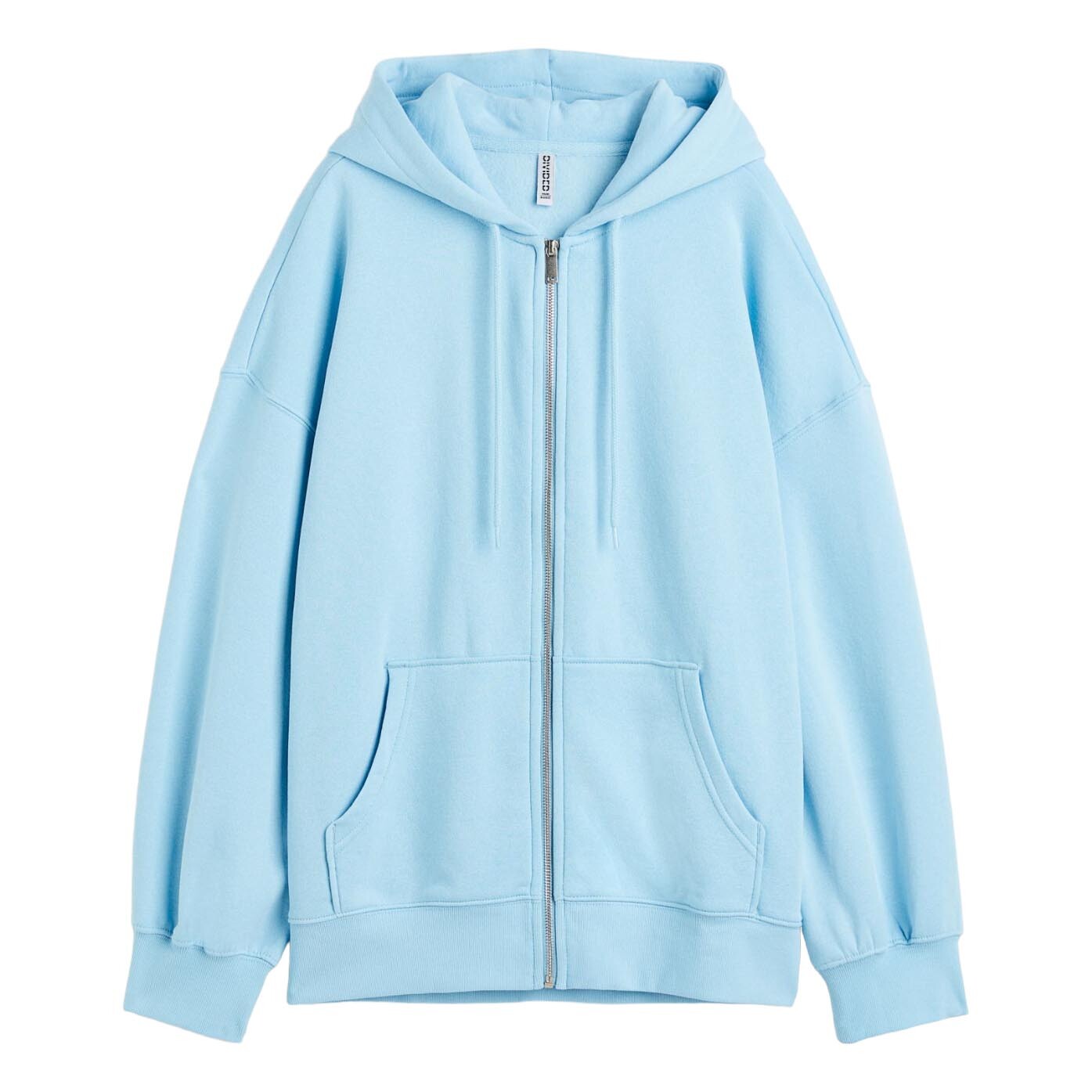 

Толстовка H&M Oversized Zip-through, светло-голубой, Синий