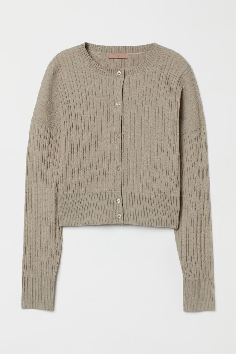 

Плетеный кардиган H&M, ярко-зеленый шалфей