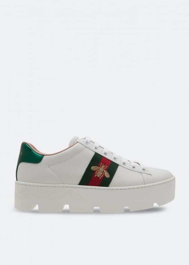 

Кроссовки GUCCI Ace platform sneakers, белый