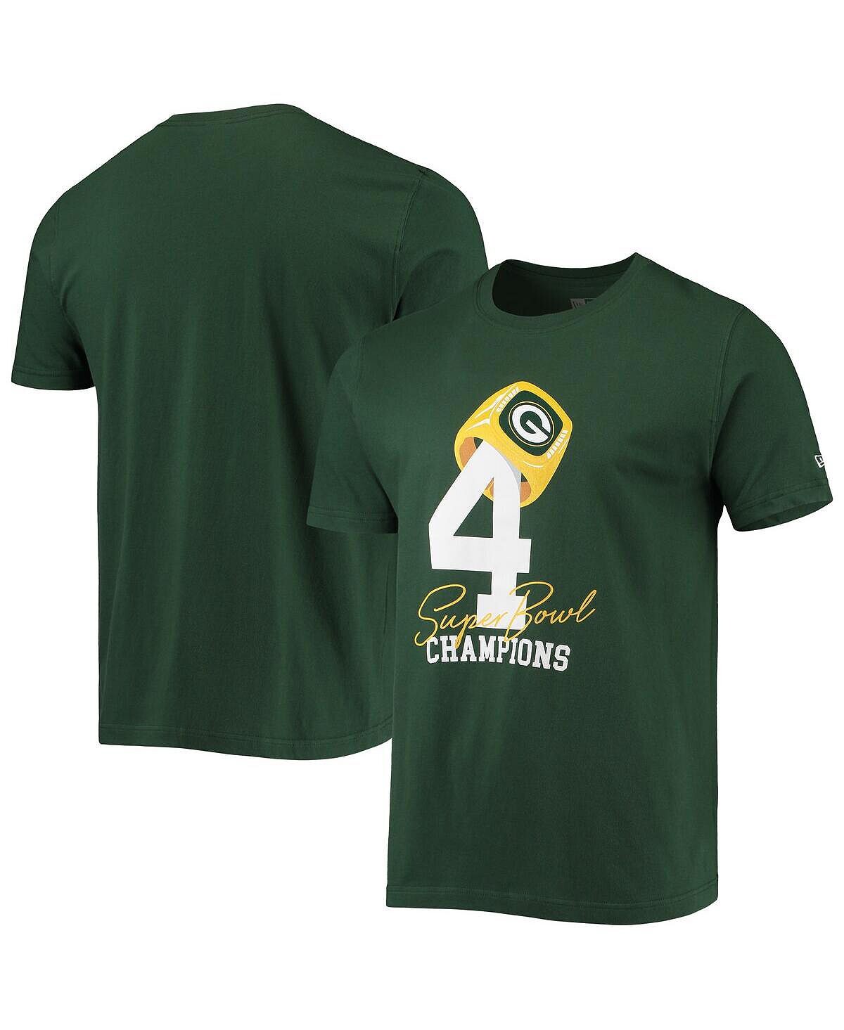 

Мужская футболка green green bay packers local count the rings New Era, зеленый