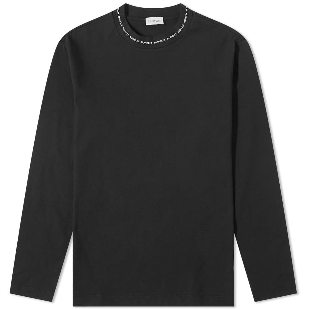 

Футболка Moncler Long Sleeve Collar Logo Tee, Черный