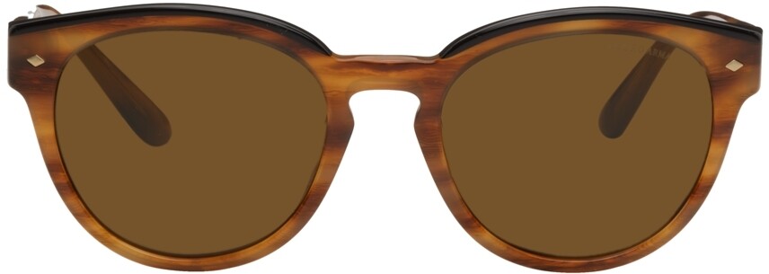 

Круглые солнцезащитные очки черепаховой расцветки Giorgio Armani