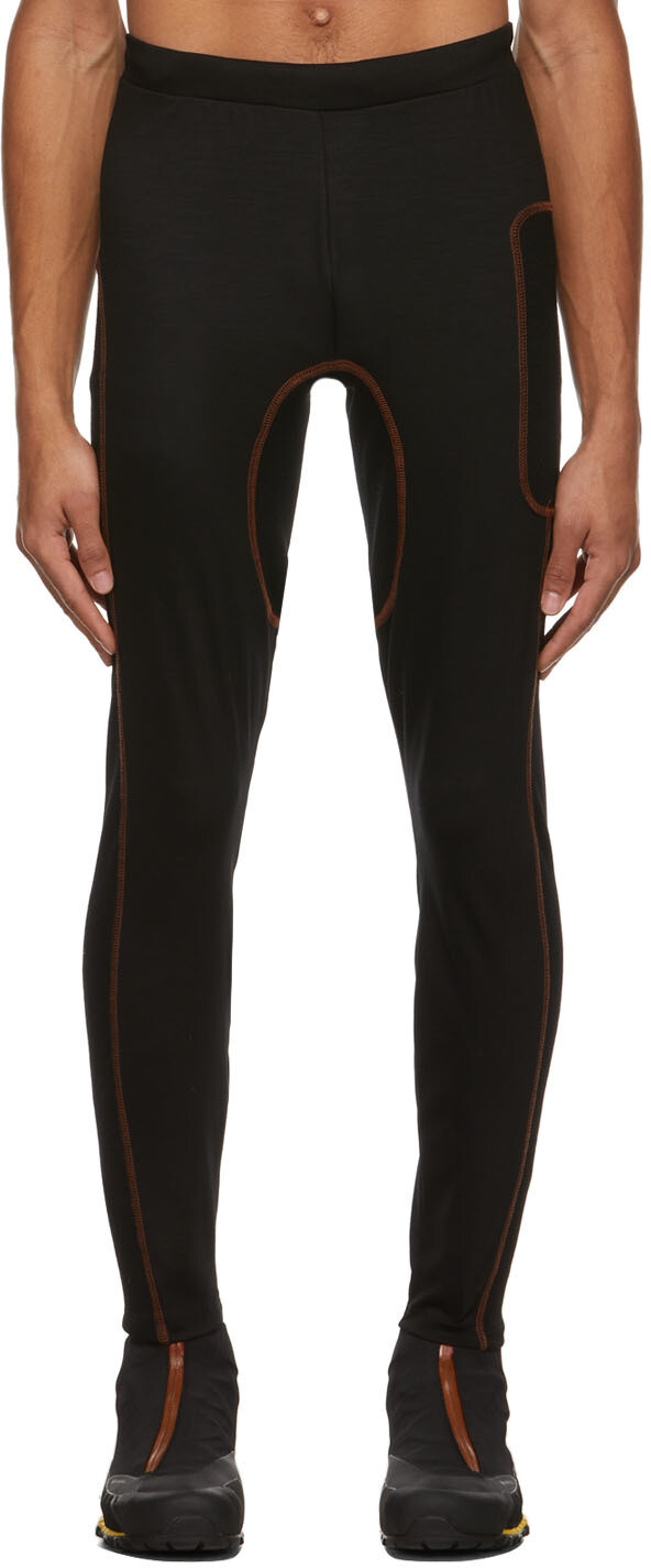 

Черные брюки из шерсти и материала Techmerino Long Johns Lounge ZEGNA, Черный
