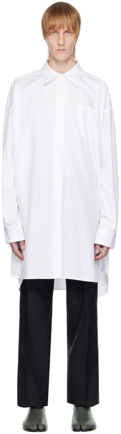 

Белая удлиненная рубашка Maison Margiela