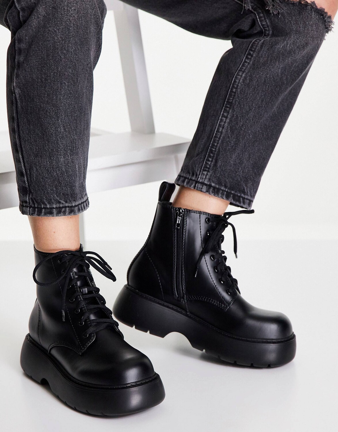 

Черные ботинки на шнуровке ASOS DESIGN Alter, Черный