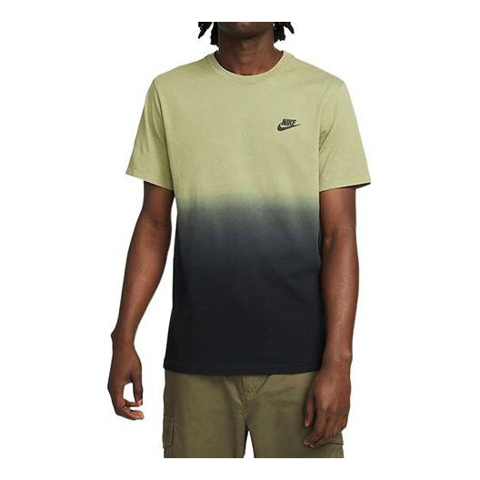 

Футболка Men's Nike Logo Printing Gradient Casual Sports Short Sleeve Wild Green T-Shirt, Зеленый/Черный