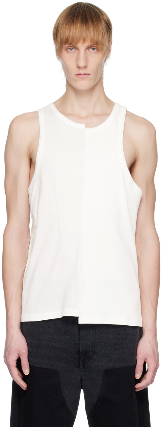 

Белая майка в рубчик MM6 Maison Margiela
