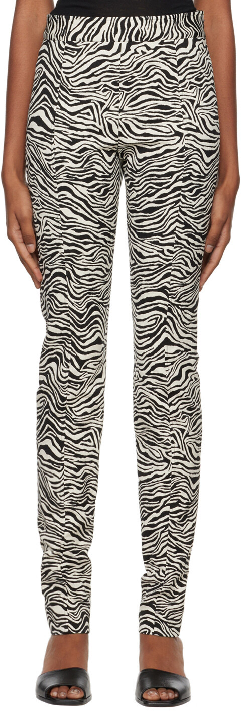 

Черно-белые брюки Proenza Schouler White Label Zebra, Черный, Черно-белые брюки Proenza Schouler White Label Zebra