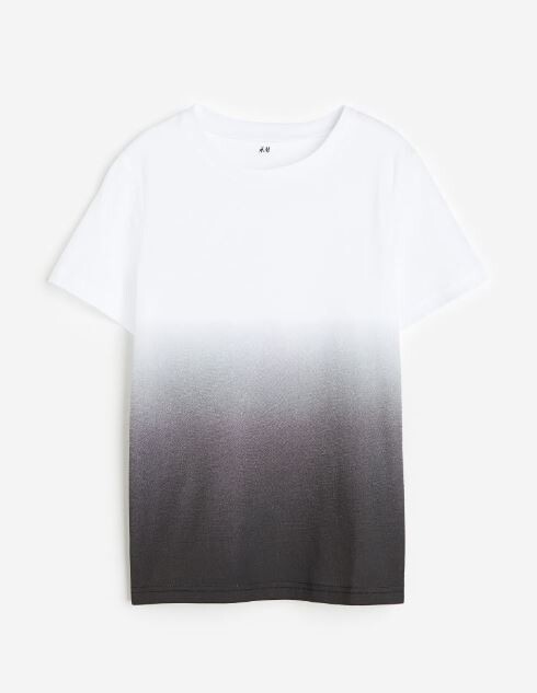 Футболка H&M Ombre, белый/черный